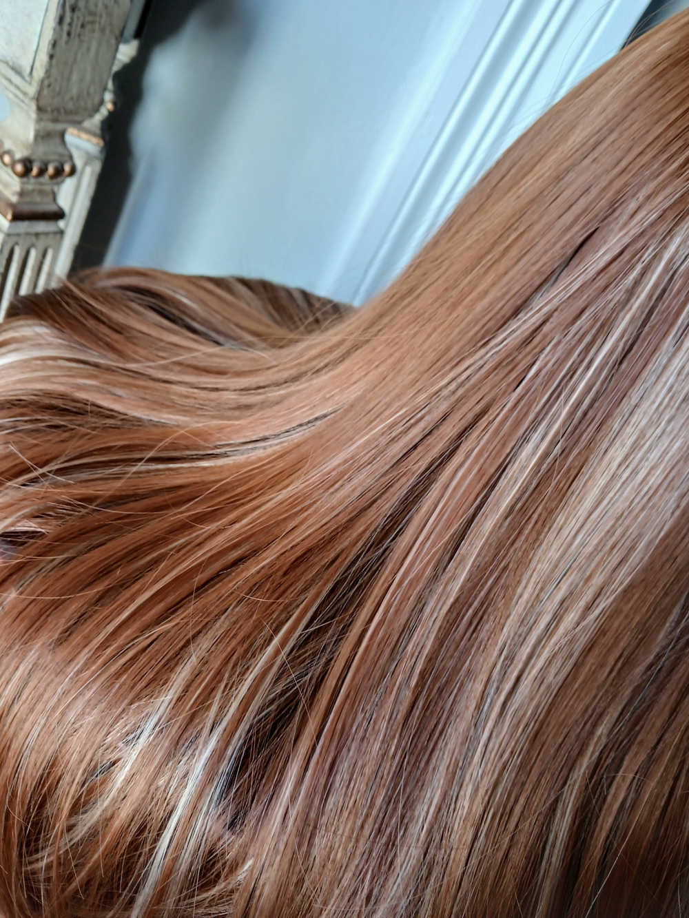 Premium Long Women's Wig in Light Copper Brown - Picture 6 of 7